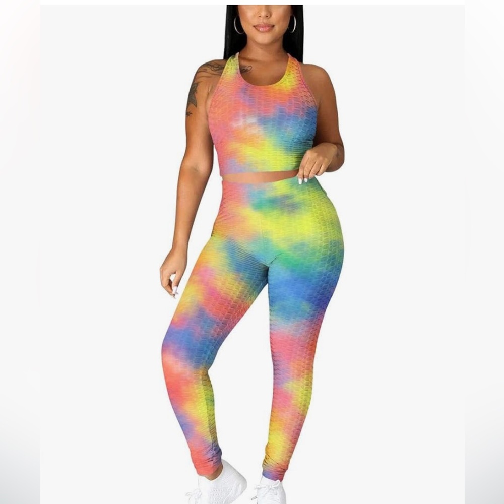 2 piece tie dye athleisure set